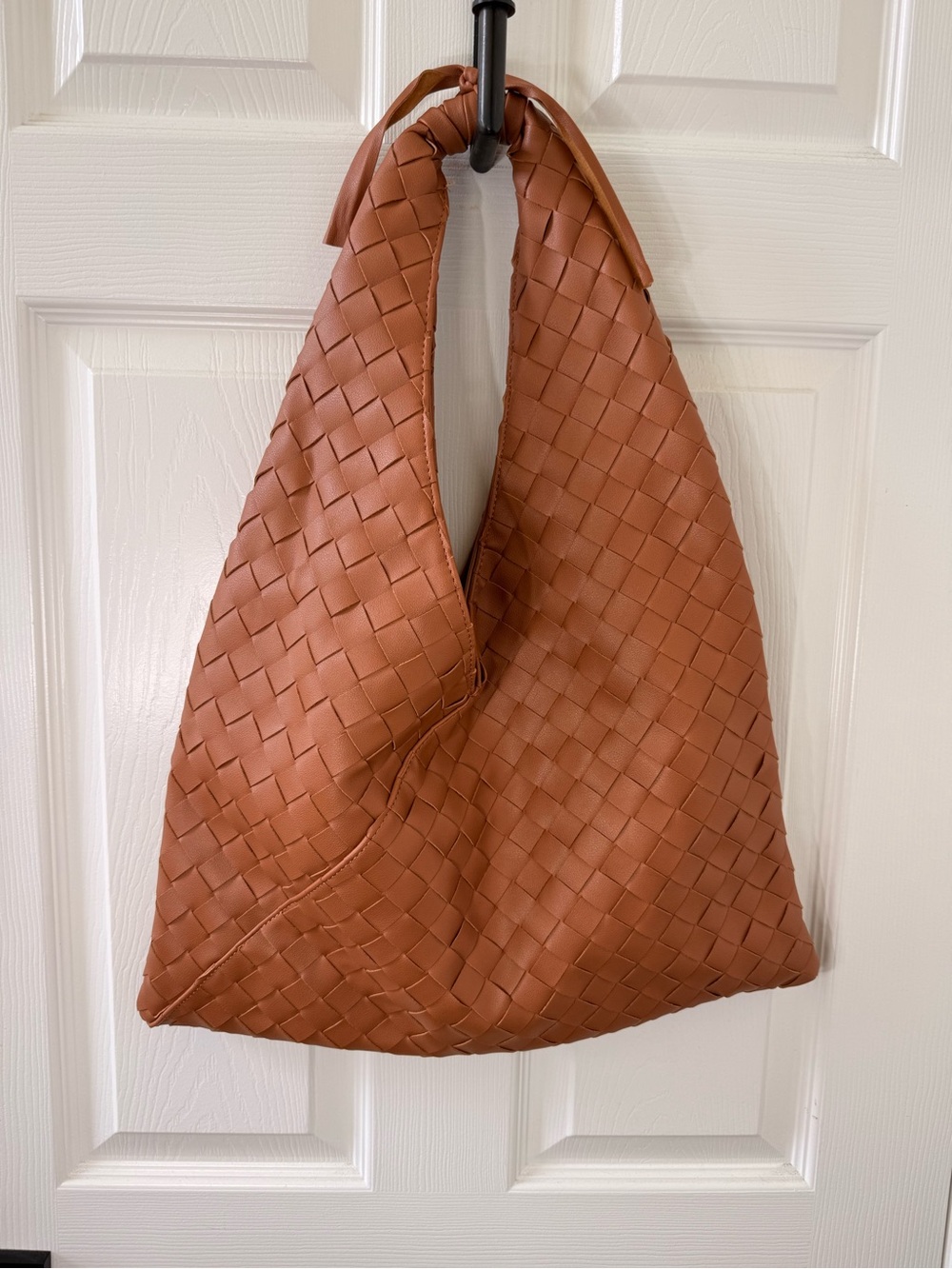 Moda Luxe Woven Shoulder Bag in Cognac Brown